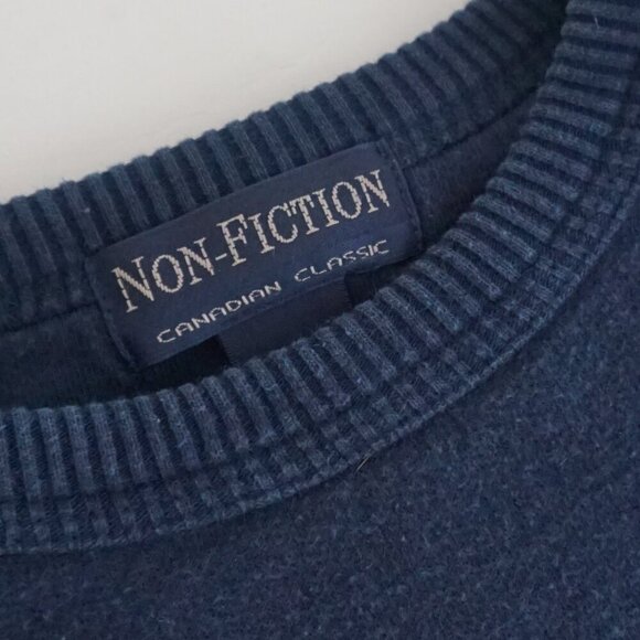 Vintage '90S Non-Fiction Navy 100% Cotton Crew Neck Sweater S - Picture 9 of 9